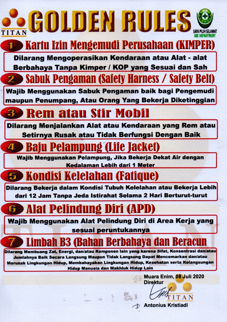 Golden Rules PT Servo Lintas Raya